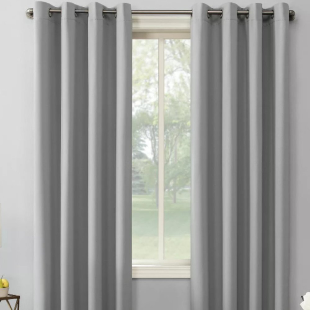 54"x84" Saxon Grommet  Top Blackout Energy Saving Curtain Panel /Grey $62